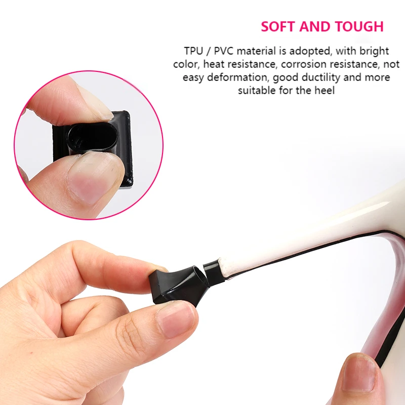2Pcs Woman High heels Shoe Covers Square TPU/PVC Material Soft Damping Heel protector Silencer Non-slip Heel protector