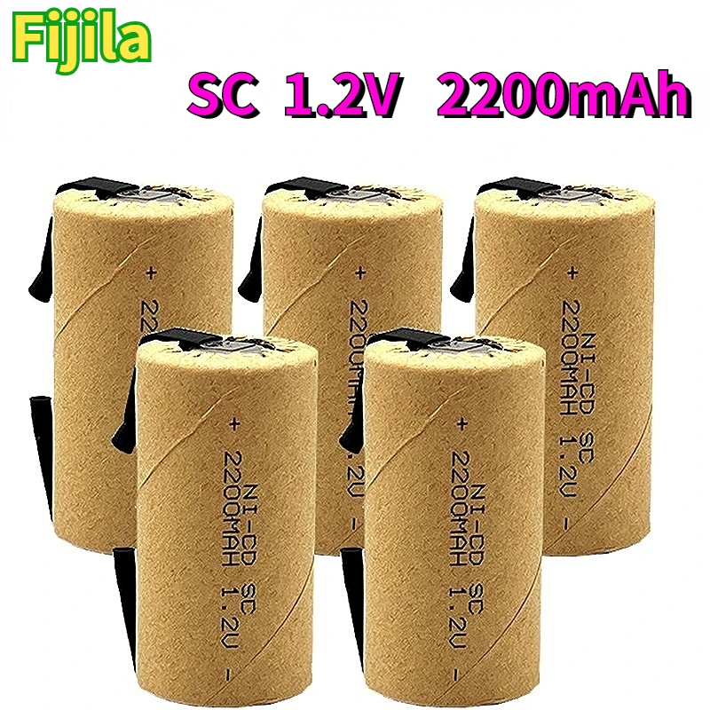 Akumulatory 2-20piecesscrewturnerelectricdrill sc 1.2 v 2200mah ni-cd akumulator z zakładkami elektronarzędzie nicd subc cells