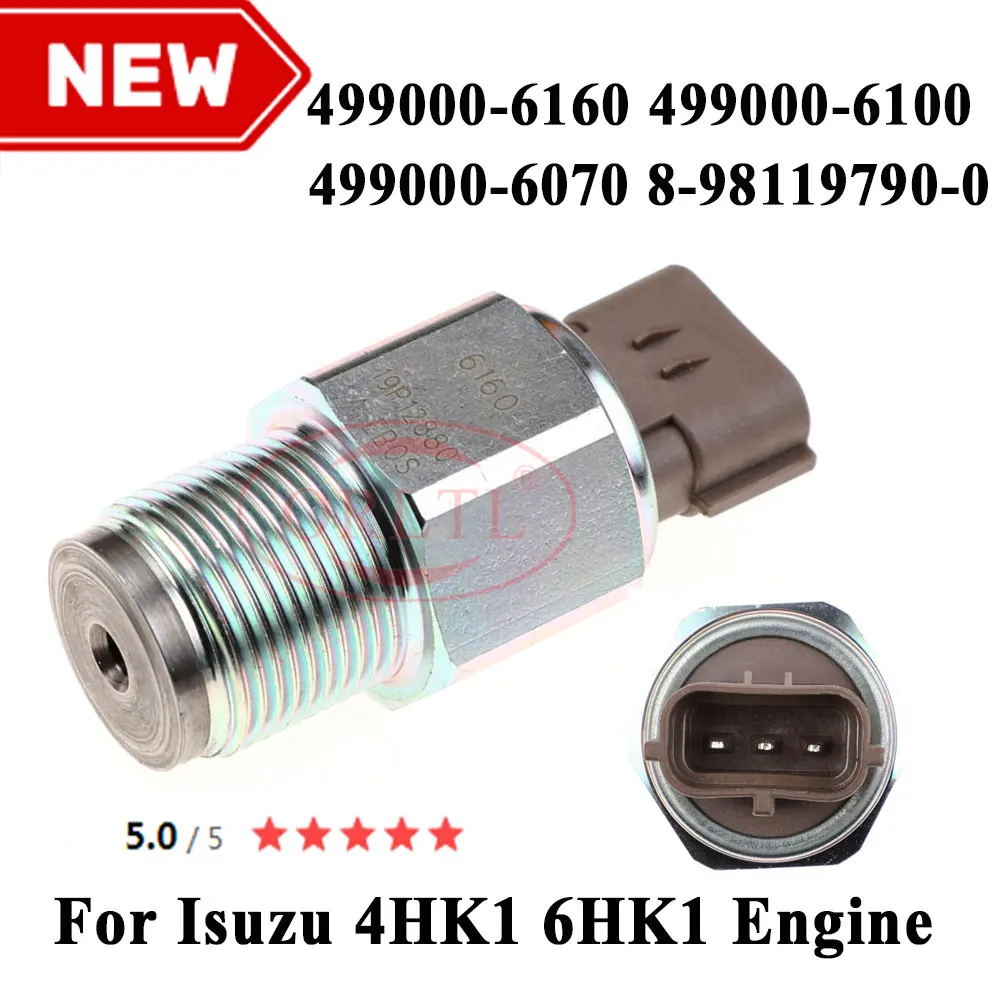 4990006160 4990006070 4990006100 8-98119790-0 8981197900 Diesel Rail Pressure Sensor 499000-6160 for DENSO Isuzu 4HK1 6HK1 Engin