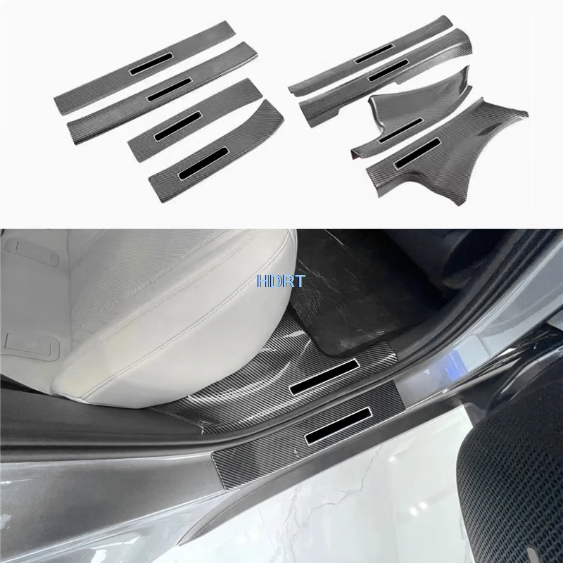 

Car Style Door Sill Boot Plate Welcome Pedal Rear Bumper Trunk Guard Cover Protector Decoration Accessories For BYD Qin L 2024 +