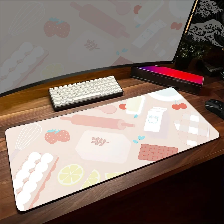 

Large Game Mouse Pad Kawaii for Girl Big Desk Keyboard Computer Non-slip Extended Gamer Mousepads Cabinet White Desk Pad