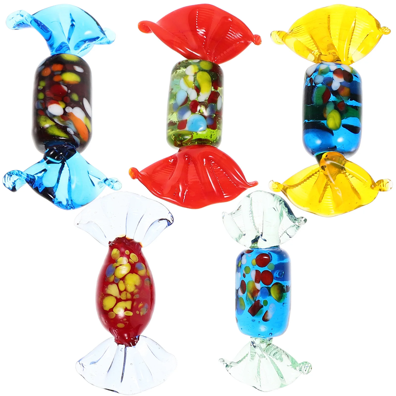 

5 Pcs Candy Christmas Decorations Party Bag Sweets Colorful Ornament Glass Candies Artificial