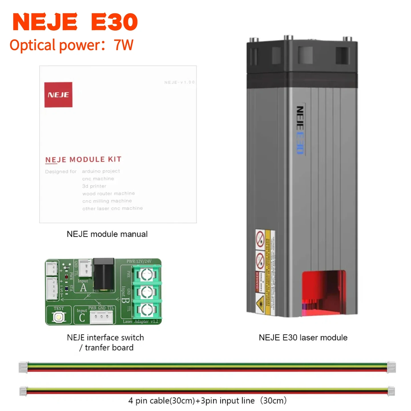 NEJE A40640/A40630/E80/N30820 โมดูลเลเซอร์ชุดเลเซอร์ 30-120W โมดูลเหมาะสําหรับ NEJE เลเซอร์แกะสลักเครื่อง