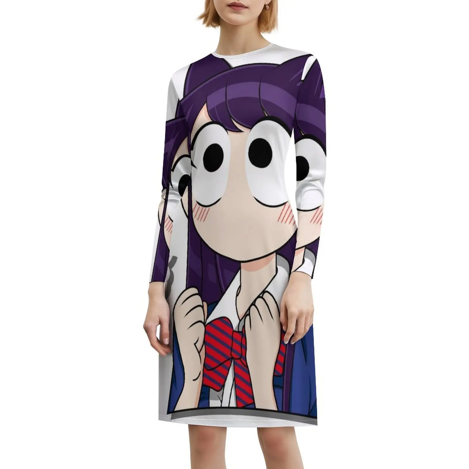 كومي لا يمكن التواصل فستان سموك الأزهار للنساء الربيع الصيف فستان كاجوال للحزب كومي كان التواصل أنيمي كومي #6