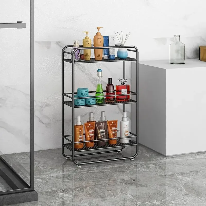 Home Nordic Shelf Multi-layer Wrought Iron Storage Shelf Living Room Kitchen Storage Shelf Bathroom Cabinets Bathroom Furniture