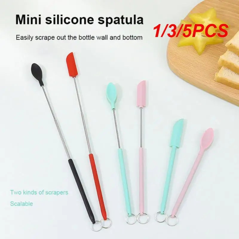 1/3/5PCS Silicone Oil Brush Retractable Extension Rod Kitchen Baking Sauce Scoop Set Kitchen Accessories Oil Brush Silicone