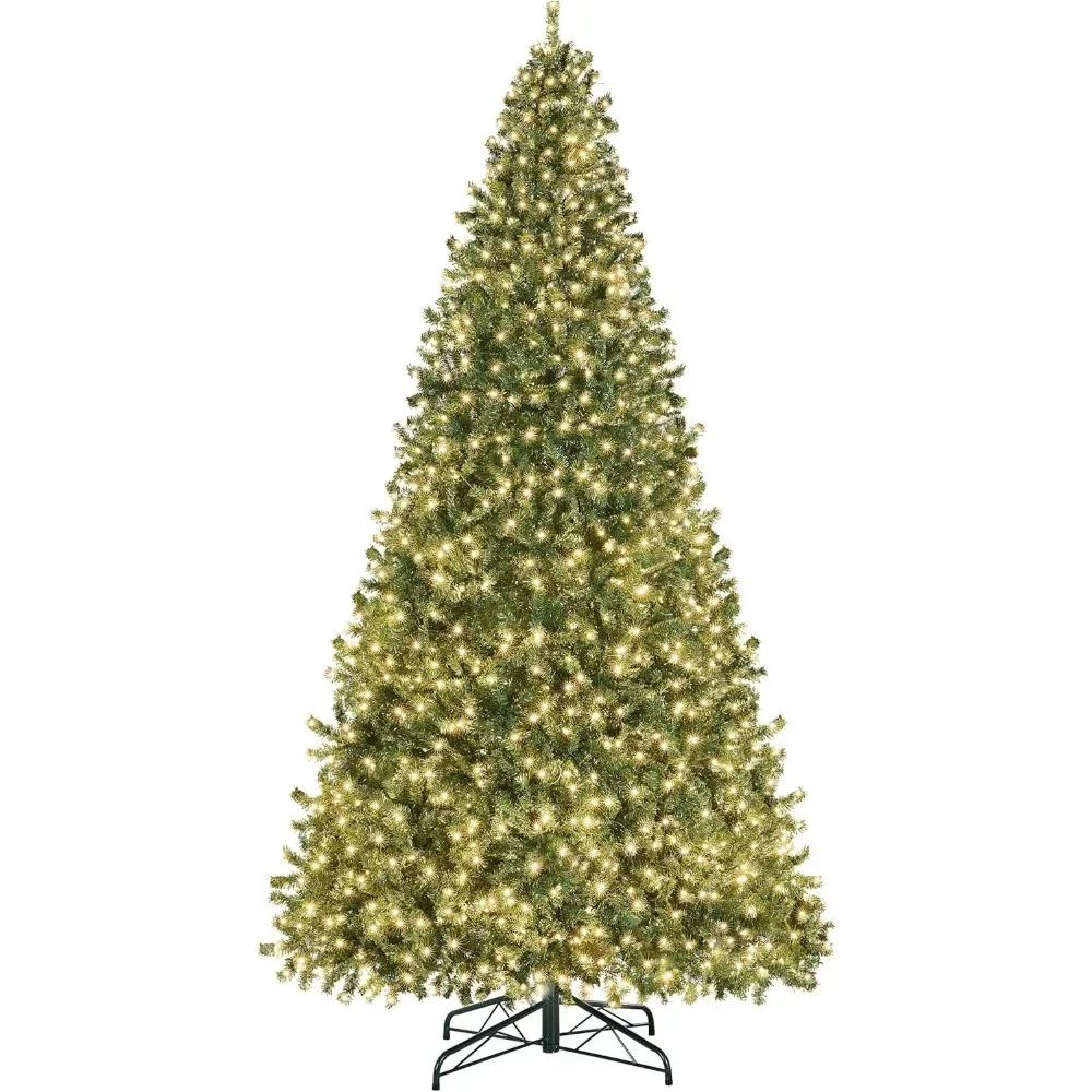 12ft Artificial Christmas Pine Tree ,for Home Party Decoration with 1500 Warm White Lights , Prelighted Holiday Xmas Tree