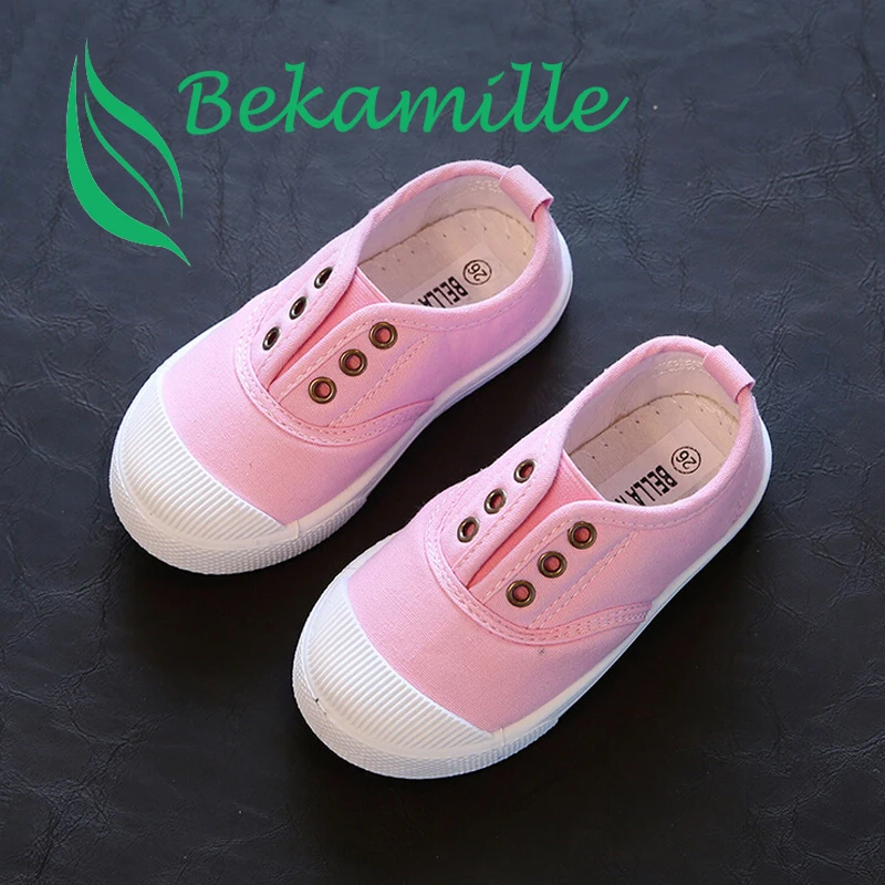 Kids Shoes Fashion Solid Color Canvas Shoes Spring Autumn Soft Bottom Infant Baby Sneakers