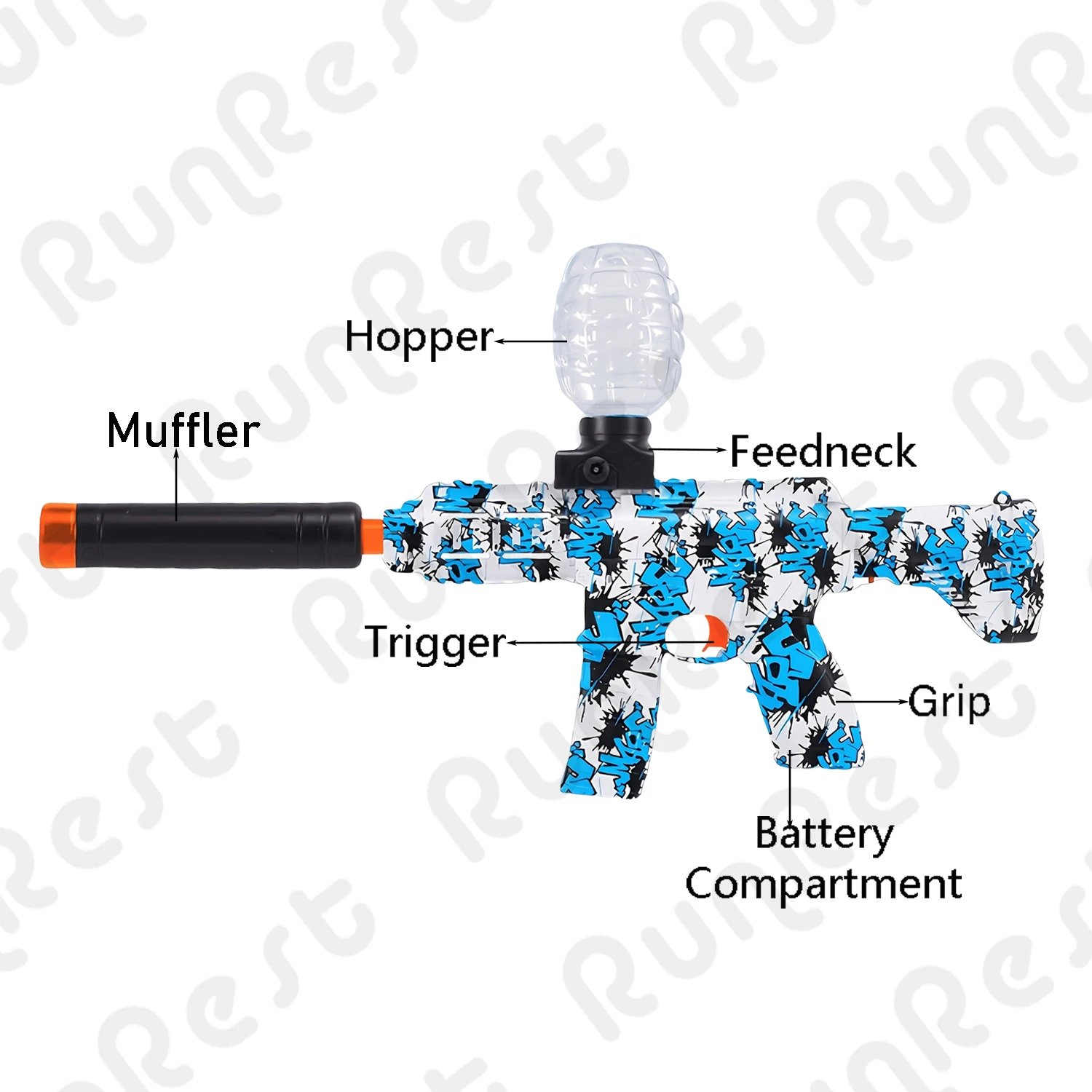 Boule électrique Blaster, balles pistolet Orbeez haute Performance balle Blaster pistolet jouet Cool pistolet, jouets de balle d'éclaboussures rechargeables
