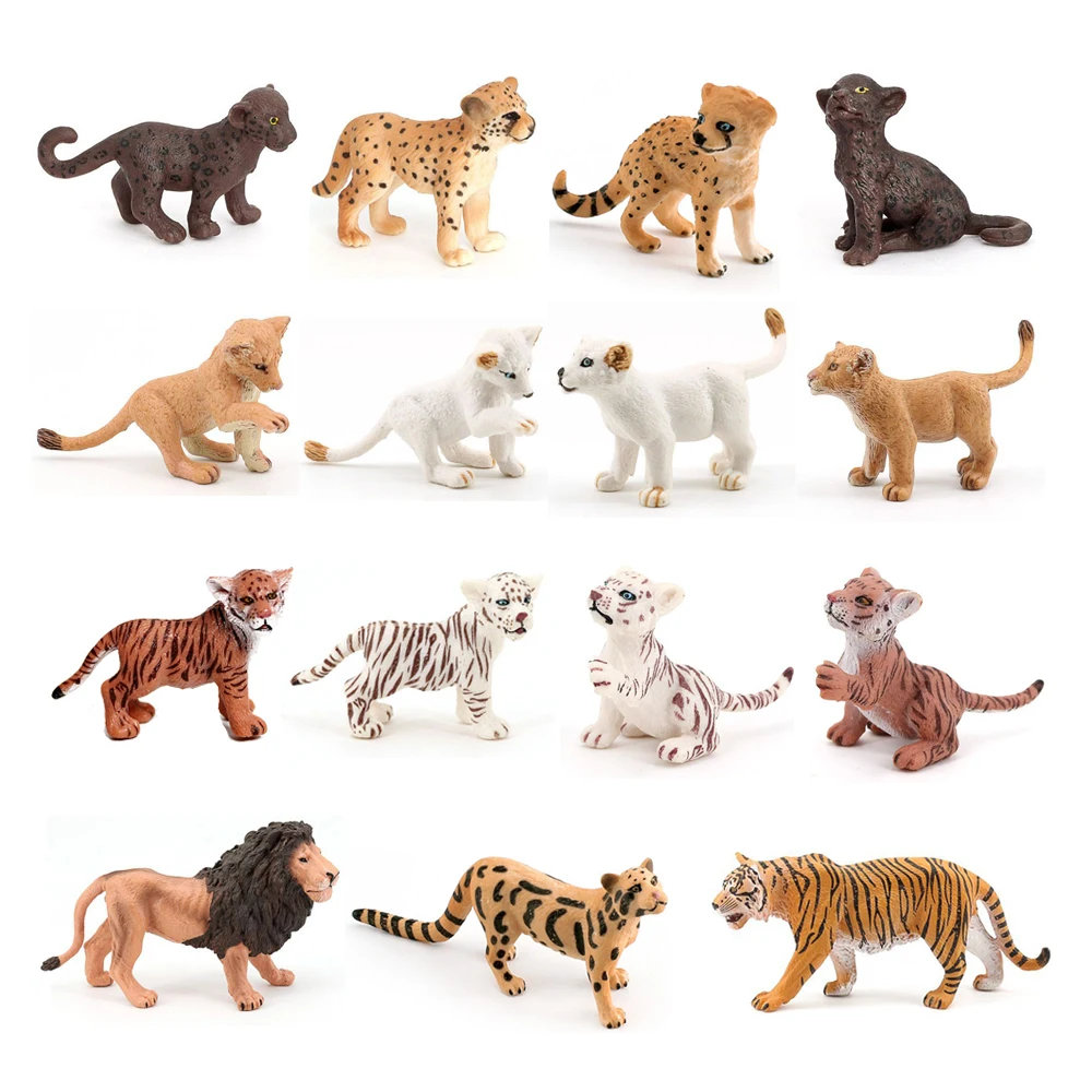 動物の置物,子供のおもちゃ,ライオネット,ティガーキン,ヒョウ,パンサー,チーター,トラ,ライオン,動物の置物,子供への贈り物