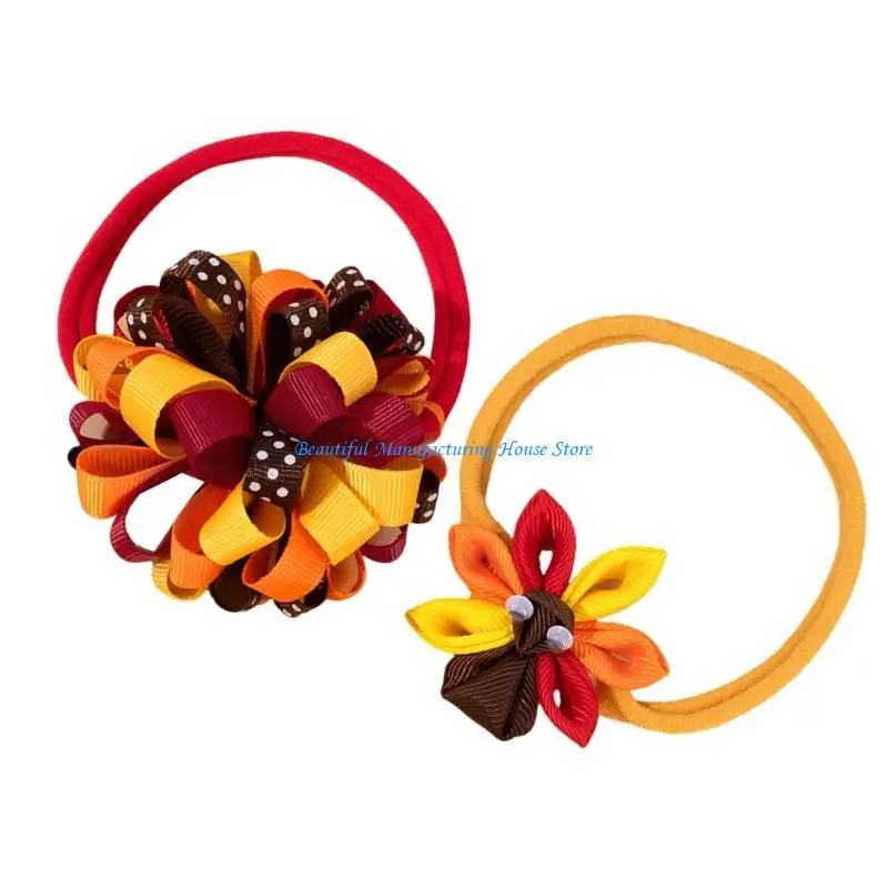 E56A Thanksgiving Hair Clip For Kids Turkey Themed Barrettes With Not Slip Border For Holiday Incidents And School Tasks