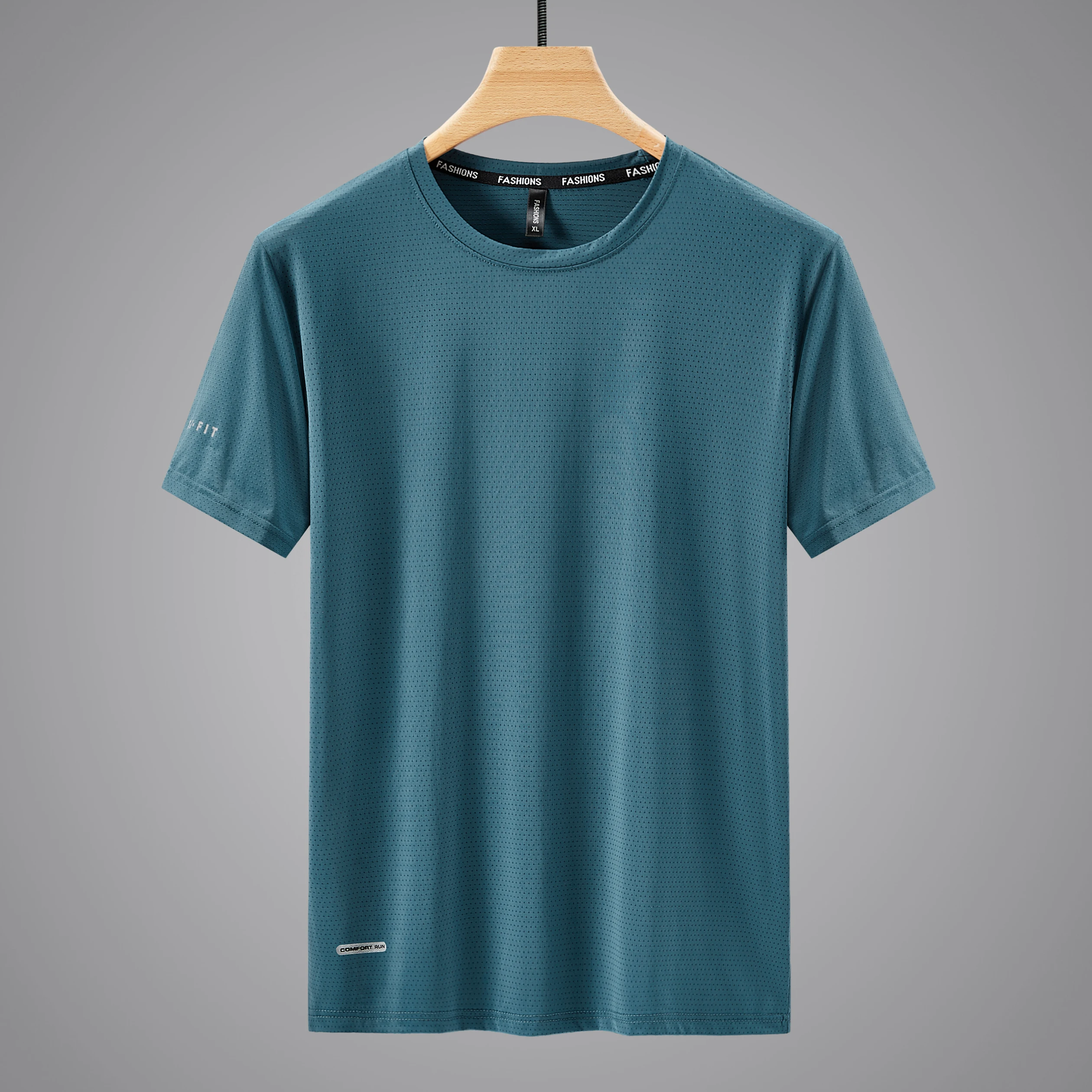 Camiseta deportiva de secado rápido para hombre, camisa de manga corta informal de verano, color blanco, talla grande 6XL, 7XL, 8XL, 9XL, ropa de