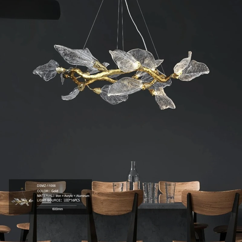

Modern Home Decor Resin Leaf Pendant lights Acrylic Dining Living Room kitchen island Furniture Chandelier Lighting Fixture