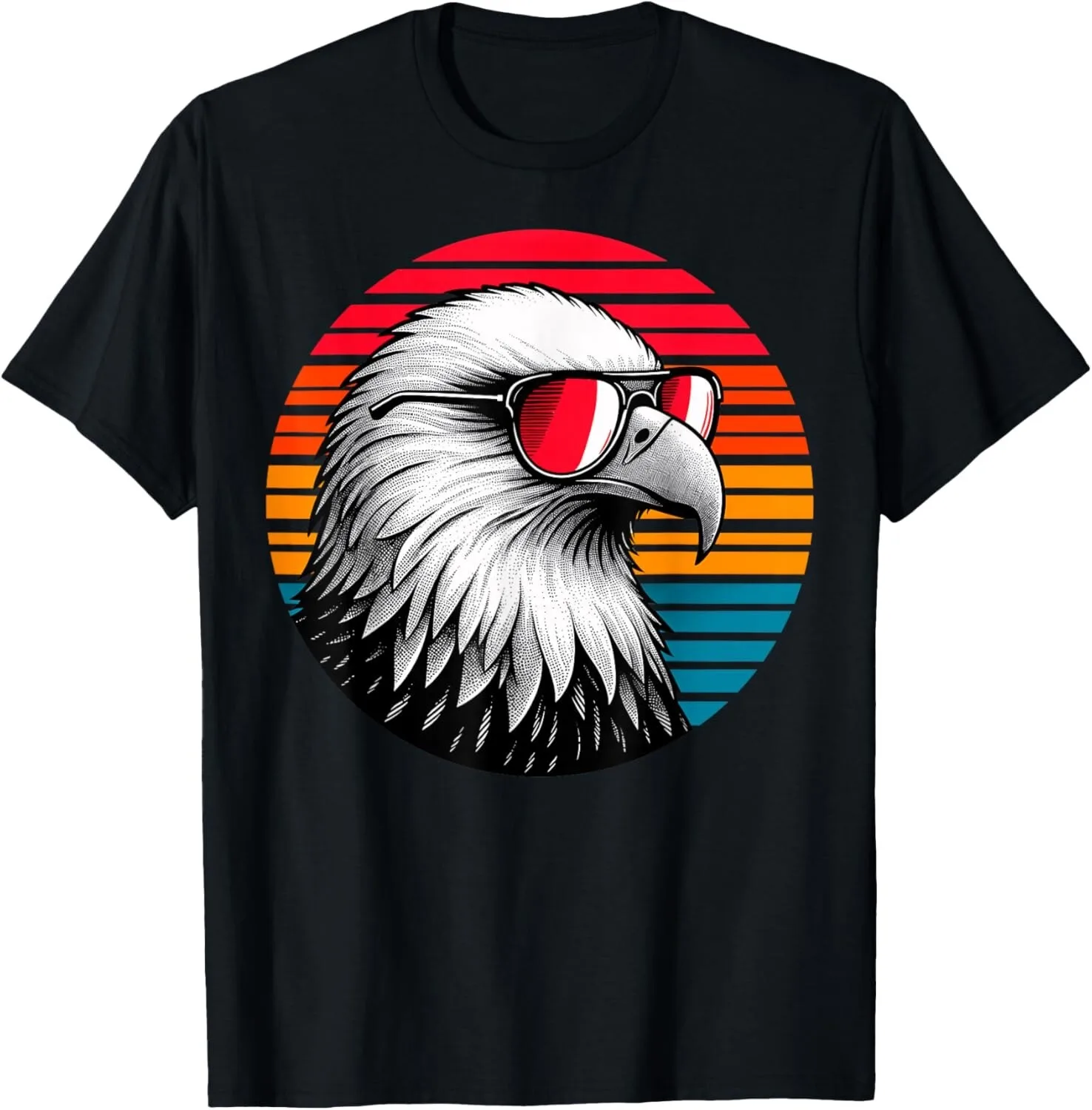 

Eagle Bird Sunglasses Sunset Retro Style Vintage 70s T-Shirt