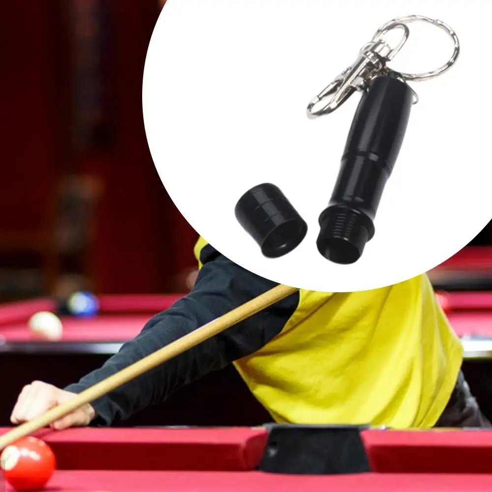 Compact Billiard Stick Tip Maintenance Tool with Replacement Tip Holder Keychain Design for Pool Activities