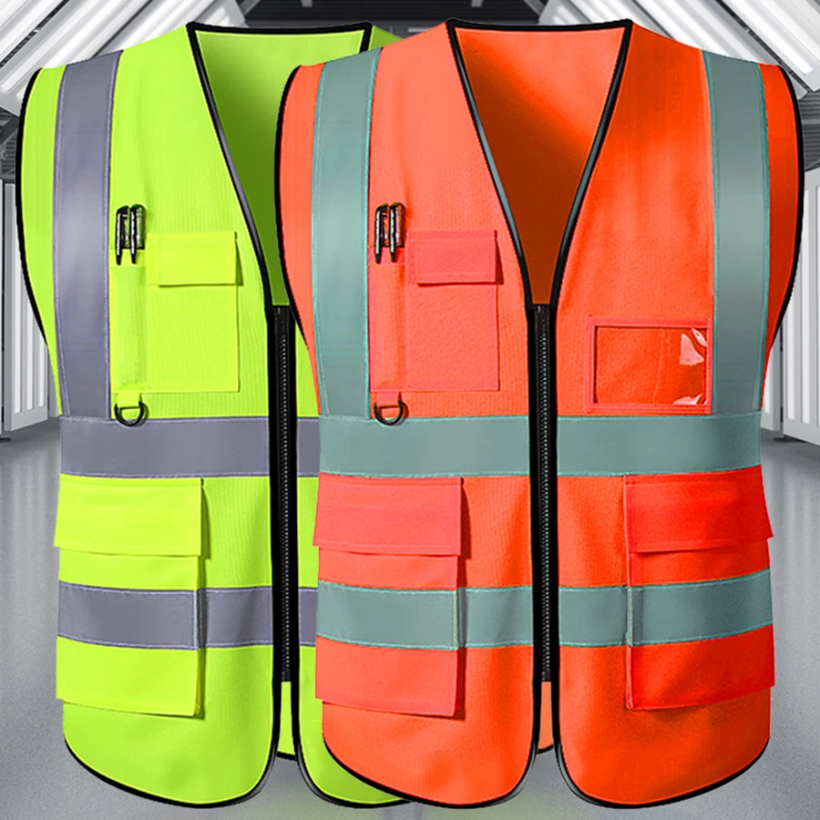 Adjustable Reflective Security Outdoor Vests High Visibility Reflective Safety Vest Traffic Night For Running Cycling Sports