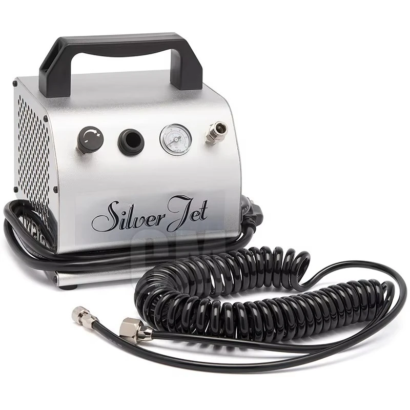 Portable Iwata IS50 SH Silver Jet 110-120V Airbrush Compressor Used for Artistic Painting Body Painting Tattoo Nail Art