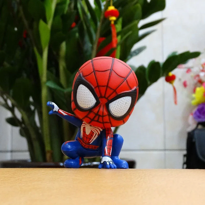 Figura de acción de Spiderman de Marvel, modelo de dibujos animados bonitos, abalorio de moda, accesorios para el hogar, decoración de coche, decoración de habitación, juguetes para niños, regalos