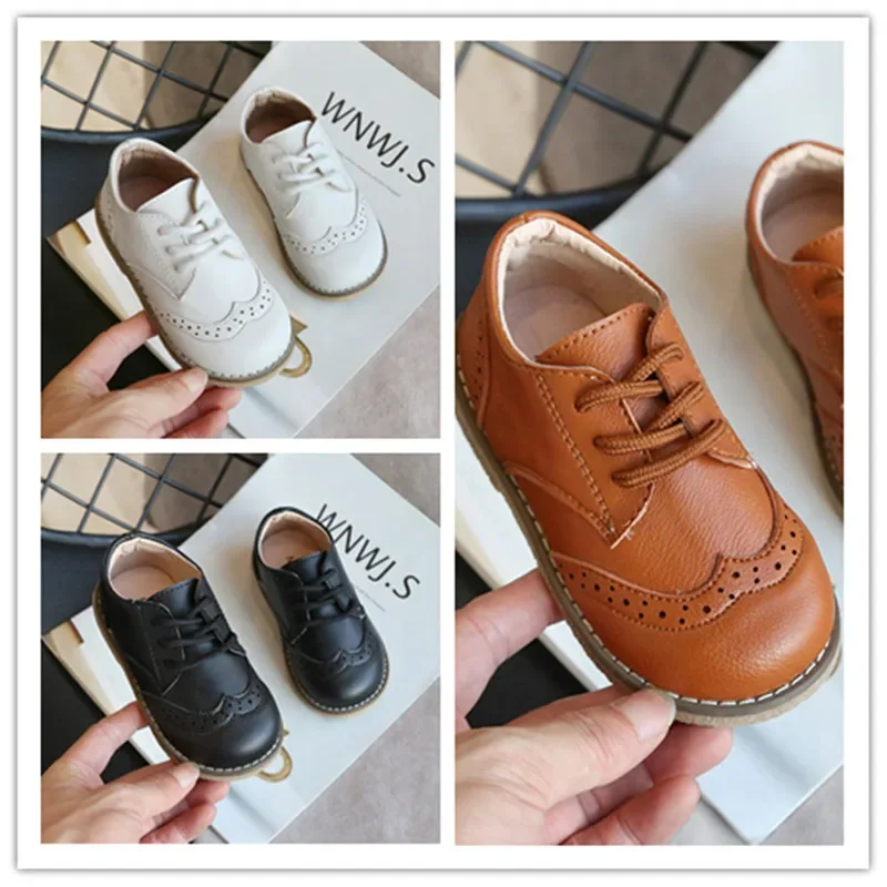 2024 High Quality Children Leather Shoes Boys Sneakers Breathable Baby  Toddler Shoes Flat Lace Up Leisure Boys Sneaker C12214 - AliExpress 1501