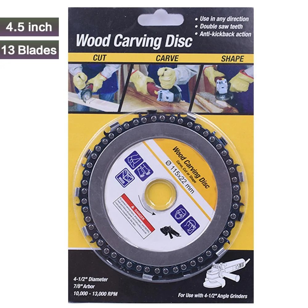 STONEGO 1PC Madeira Carving Disco Madeira Cadeia Grinder Serras Placa Ferramenta para Angle Grinder 4 polegadas/4,5 polegadas/5, 0 polegadas