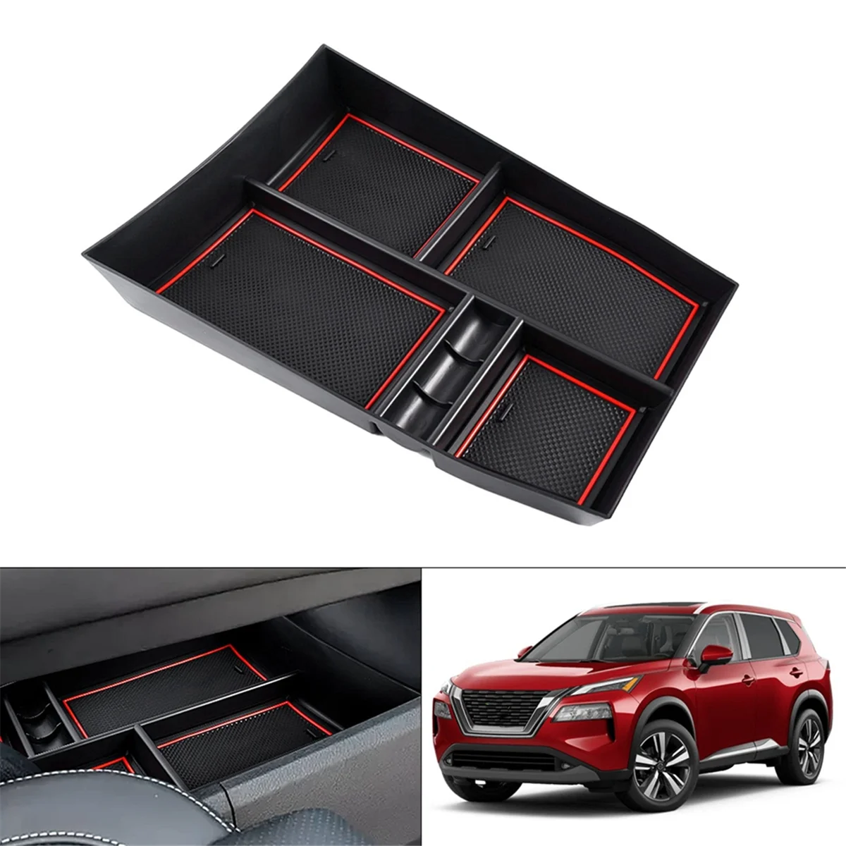 Car Center Console Organizer for Rogue 2021 2022 2023 T33 Interior Accessories Storage Insert Tray