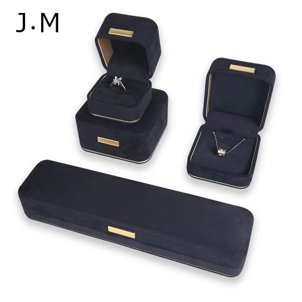 

20Pcs/lot Navy Blue Round Corner Silk/Velvet High End Jewelry Box Ring Bracelet Bangle Pendant Gift Anniversary Jewelry Box
