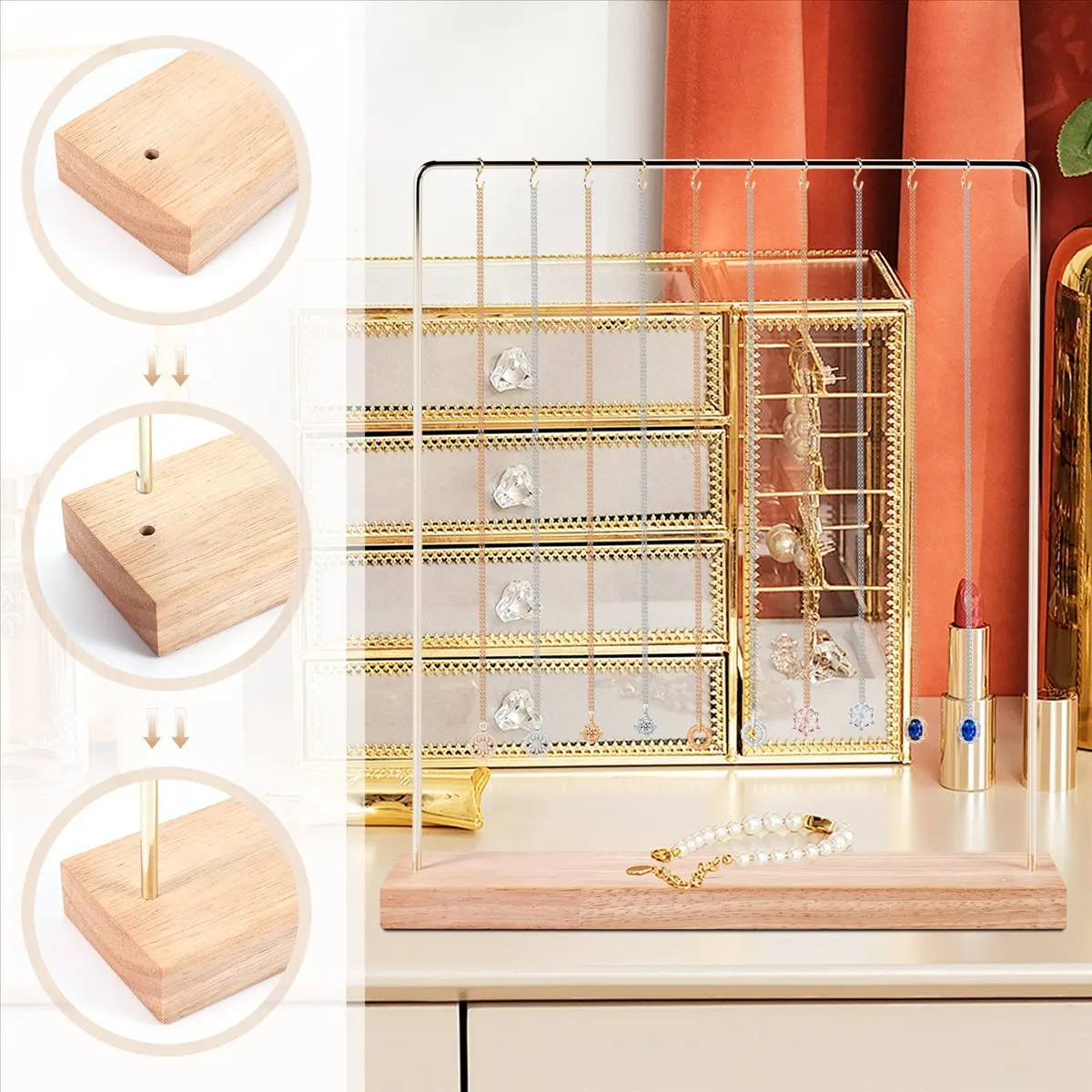 Carefree- Fashion Jewelry Display Rack Stand Holder Earrings Hanging Organizer Showcase