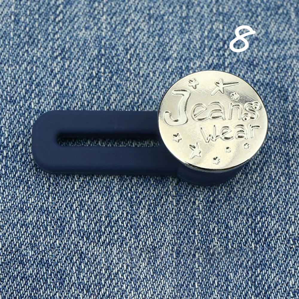

Fashion Metal Bow Star Clothing Letter Retractable Buckle Buttons Waistline Increase Waist Fastener Jeans Extended Button