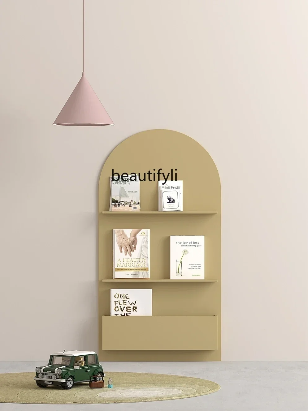 

X Modern Minimalist Light Luxury Bookshelf Floor Storage Magazine Organizer Solid Wood Display Rack