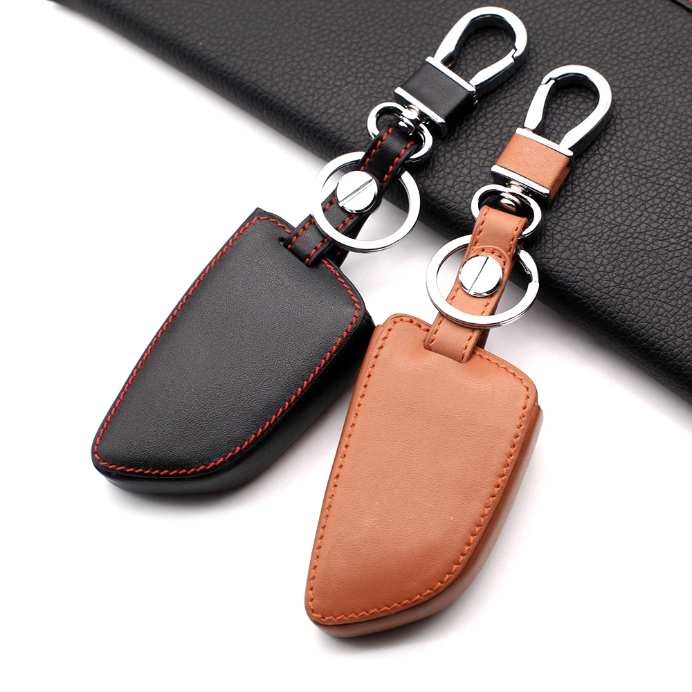 For BMW F48 F46 F10 F20 F30 X1 X2 X3 X4 X5 X6 Z4 1 2 3 4 5 6 7 Serie 7 Leather Remote Car Keychain Holder Key Case Cover Wallet view 5