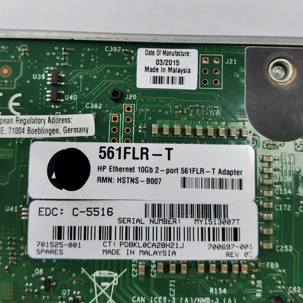 Y loja para hp 561flr-t X540-T2 10gb placa de rede de 10 gigabit de porta dupla 700697-001 701525-001 pcie x8 riser cartão envio rápido