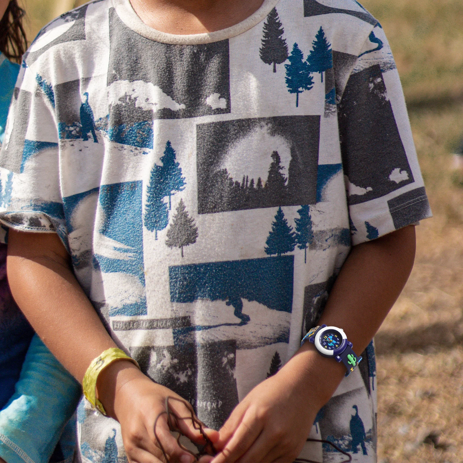 مجموعة واحدة من أدوات الساعات الكرتونية اللطيفة لتصميم الديناصور الصغير، ساعة كوارتز محمولة خفيفة الوزن لإدارة الوقت