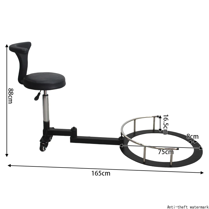 2025 Hot Selling Product - Adjustable Barber Stool, Swiveling Barber Chair with Wheels, Salon Technician Chair