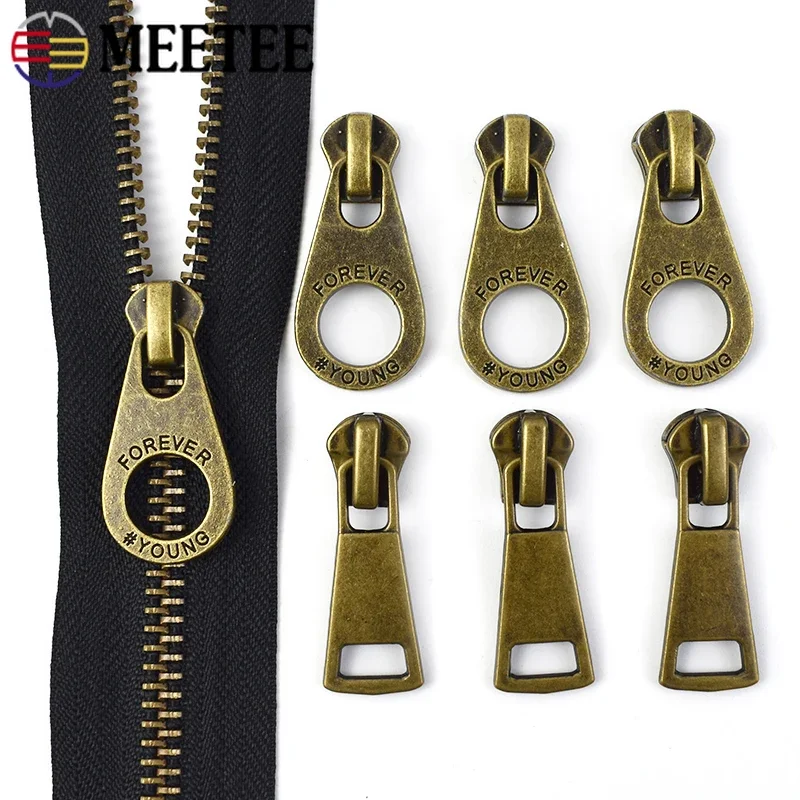 

5/10/20Pcs Meetee 5# Zipper Slider Head for Metal Zippers Bag Wallet Decorative Zip Pull Repair DIY Clothing Sewing Accessories