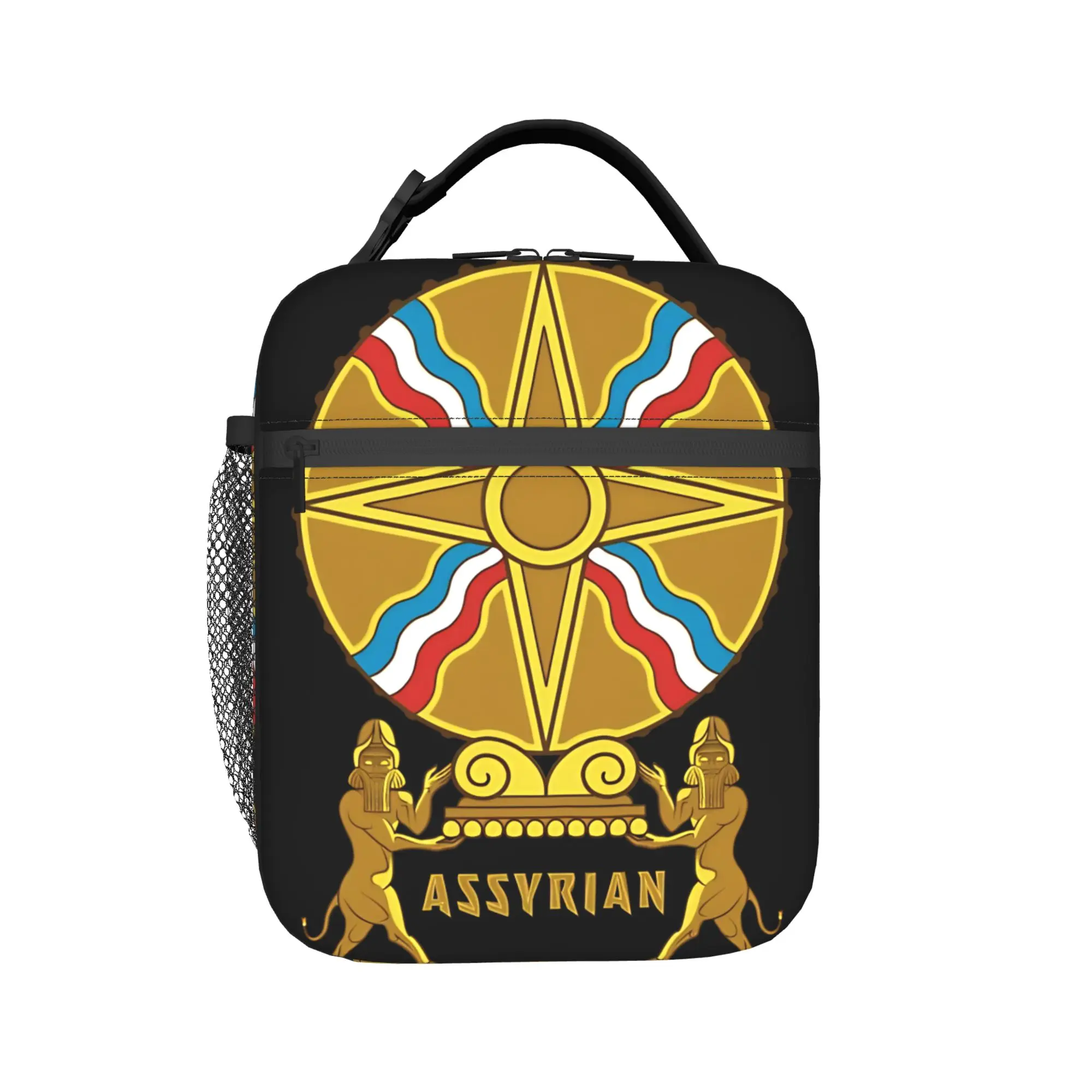 Lunch Bag Assyrian Tablet of Shamash School Lunch Box For Women  Vintage Portable Print Thermal Tote Handbags