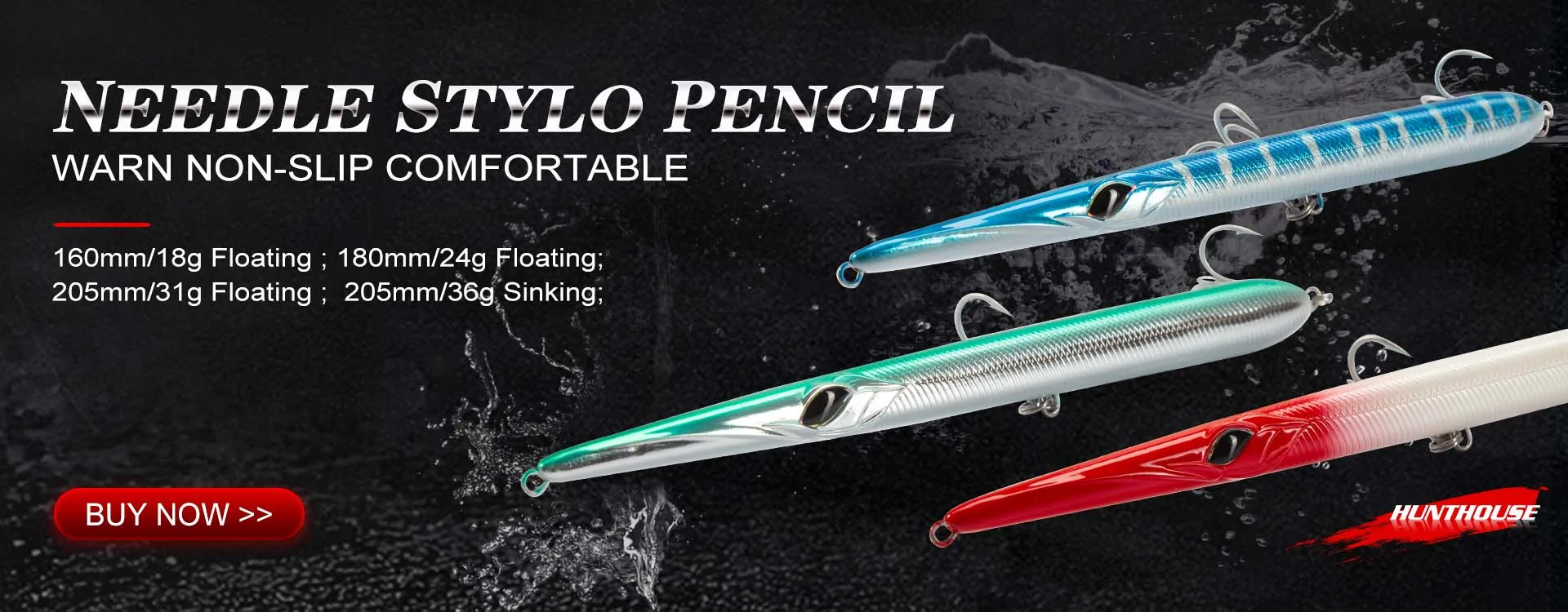 Hunthouse GT Sinking Pencil Angelköder Hartköder Jackbait Slow 100mm 45g Walk The Dog Salzwasser-Trolling für Wolfsbarsch-Ausrüstung – Detail 16