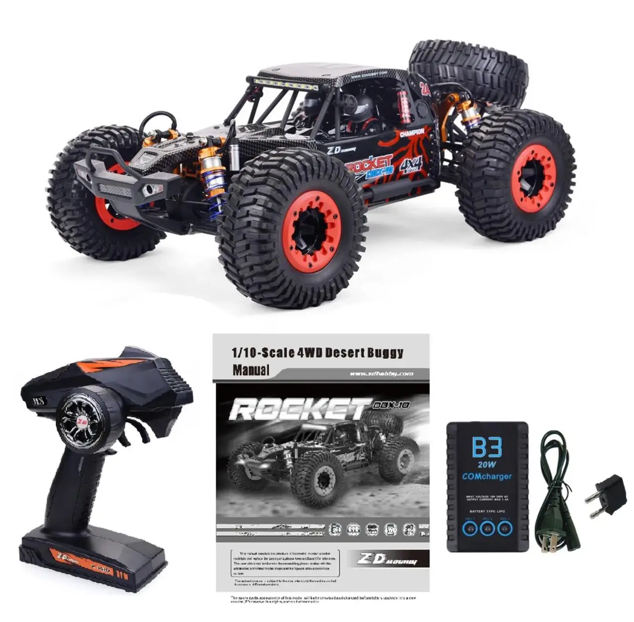 

ZD Racing RC Car DBX 10 1/10 4WD 2.4G Desert Truck 55KM/H Hight Speed Brushed RC Cars High-Quality Off-Road Vehicle RTR VS 10428