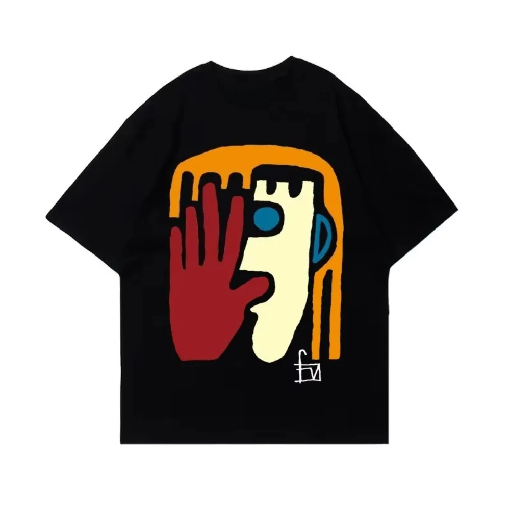 

motorcycle 2025 Trend House LIEF High Street Trend Brand Summer Cotton Loose Printing Men's and Women's Short Sleeve T-Shirt