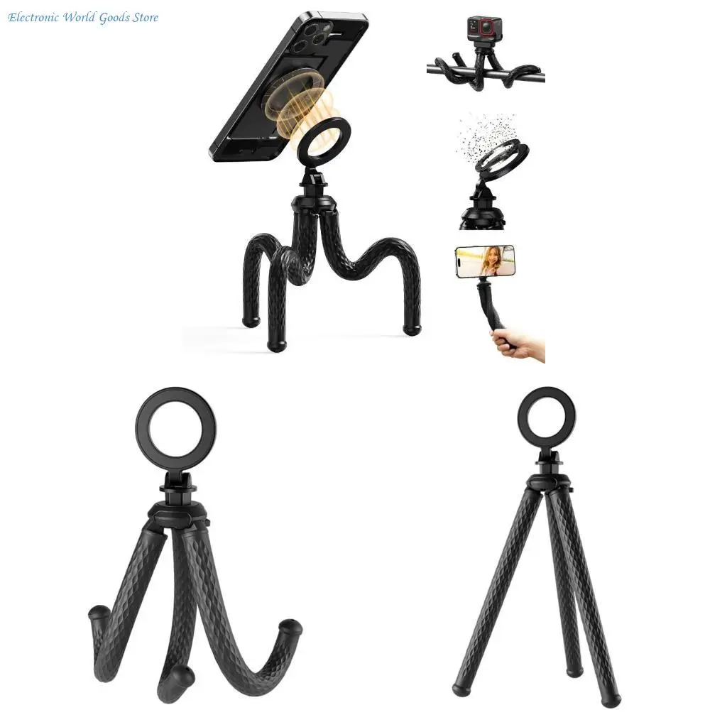 A3PD Magnetischer Telefonhalter Fleixble Desktop-Stativ Octopus Live-Übertragung Streaming-Ständer für bequeme Telefonnutzung