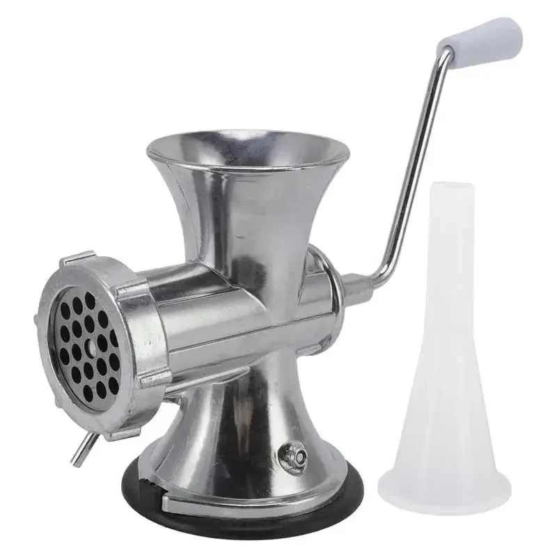 

Silver Manual Meat Grinder - Suction Cup Type Mincing Machine | Aluminum Alloy Sausage Filling Kitchen