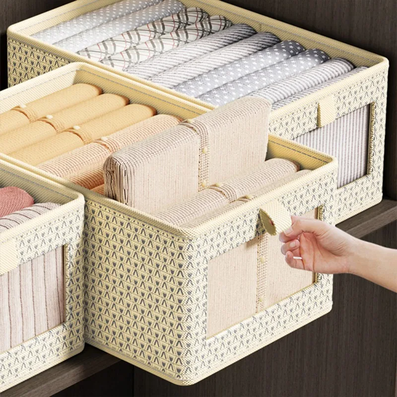 

Foldable visualization Clothing Storage Box Organizer For Underwear Cabinet Trousers Storage Organizer Pants Drawer Organizers