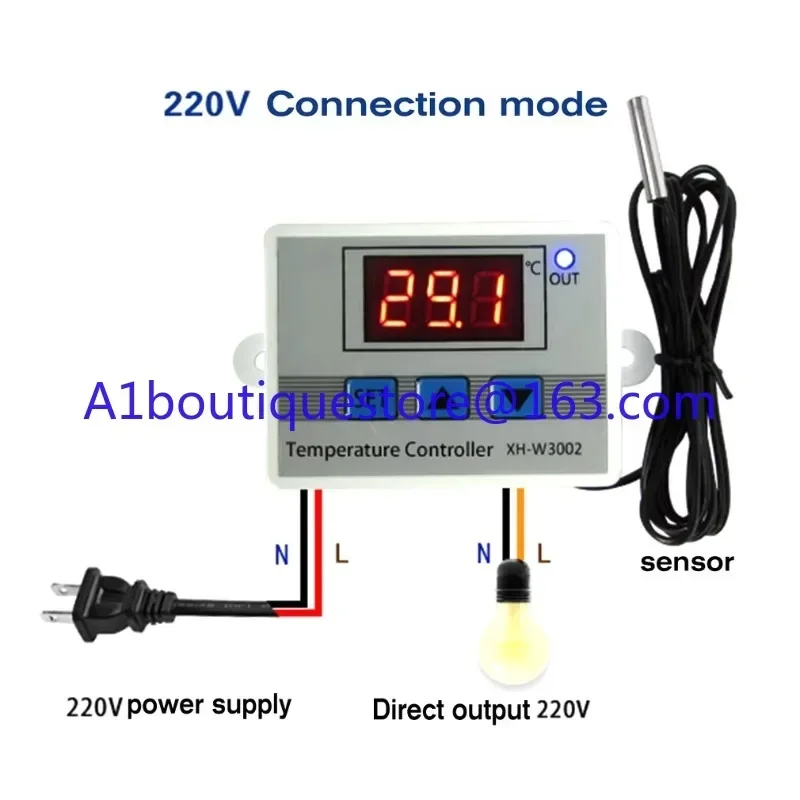 Thermostat XH-W3002 AC 110V-220V DC24V DC12V Light Emitting Diode Digital Temperature Controller Switching Instrument