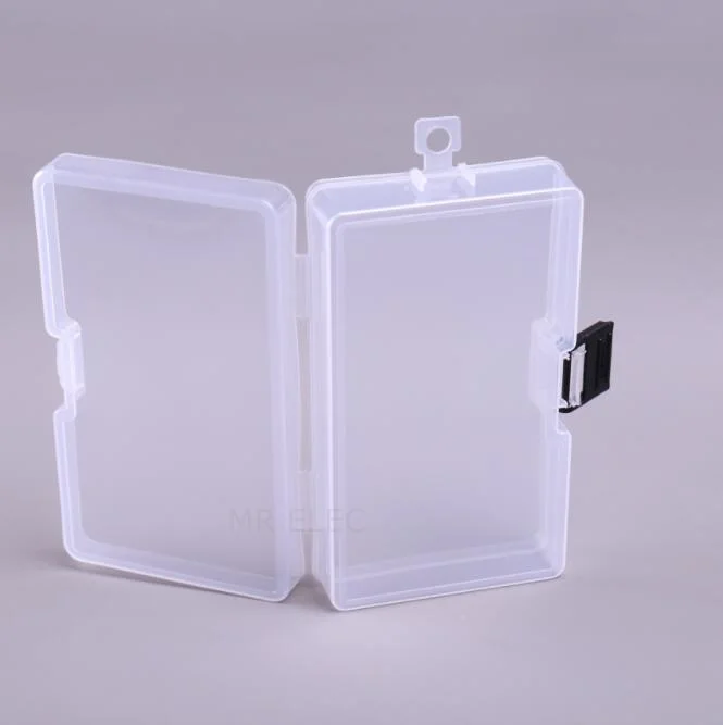 Rectangular PP plastic lock box with cover Transparent jewelry pen storage box Hardware packaging finishing box