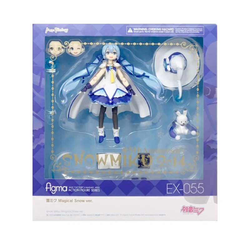 Figura de Acción Original de Max Factory, Figma Htsune Miku 120mm EX-055 Snow Miku, Figura de Anime, Juguetes para Niños y Niñas, Regalo