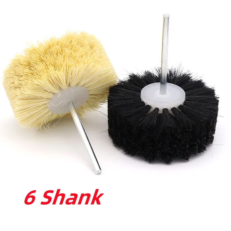 6mm Shank Bristle Polishing Brush Drill Mounted Buffing Wheel For Wood Plastic Waxing
