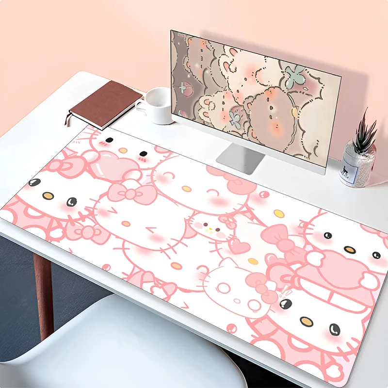 

Mouse pad H-hello K-kitty Professional E-sports gamers speed pc Gaming Rubber keyboard notbook desk mat Kawaii mousepad 800X300