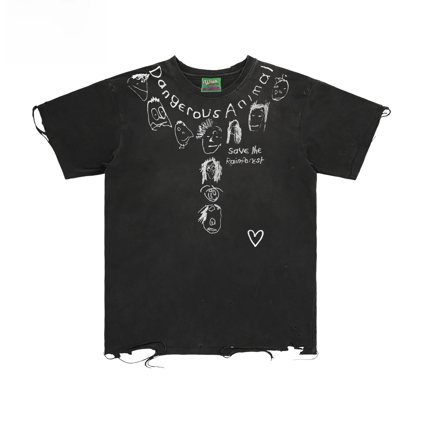 Interesting Soul Subculture Design Original Unisex Graffiti Washed Short Sleeve T-Shirt Unique Style Spring Fashion from China