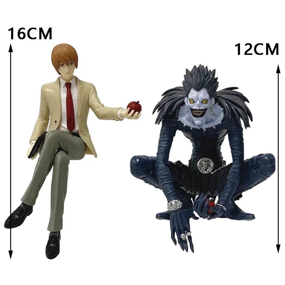 12/16cm Anime Death Note Light Yagami Ryuk Sitting Posture Pressure Instant Noodles Holding Apple PVC Action Toys Gifts In Stock