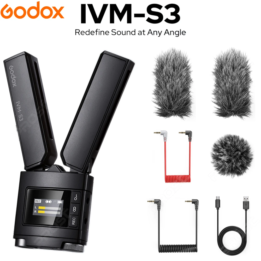 ميكروفون Cardioid من نوع Godox Machine-Top Godox ، بطارية ليثيوم مدمجة ، هواتف DSLR ، العيش في الهواء الطلق ، من نوع Godox
