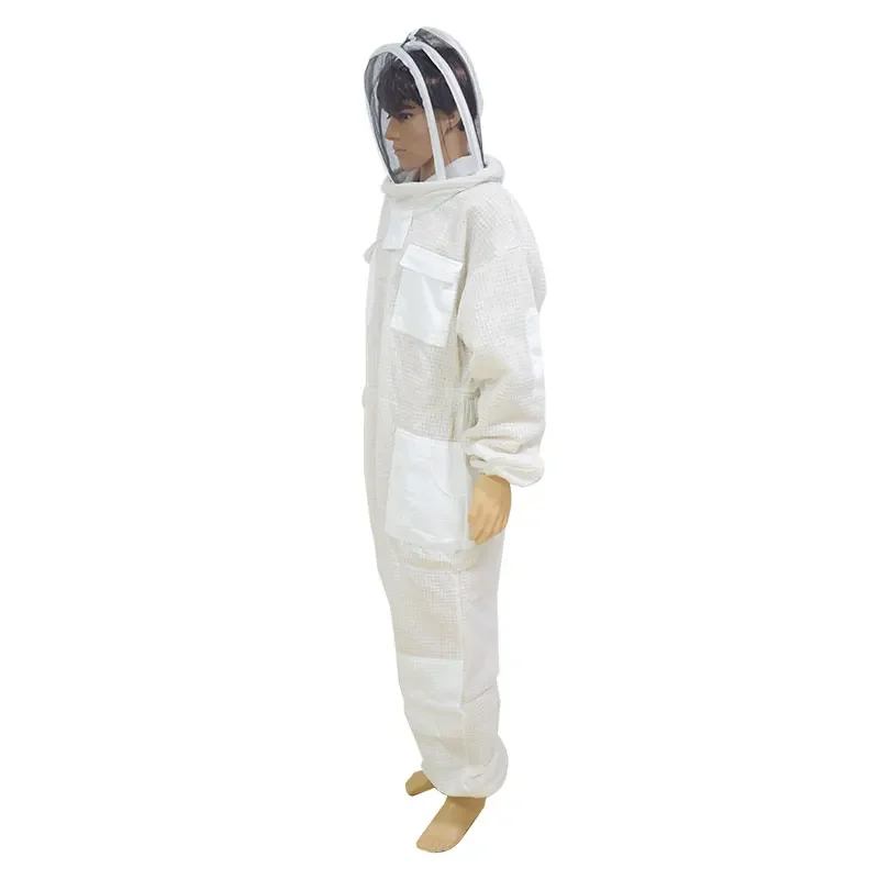 3 Layers Breathable Ventilated Beekeeping Suit with Veil Safety Veil Hat Professional Beekeeper Anti Bee Protective Clothing